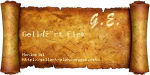 Gellért Elek névjegykártya